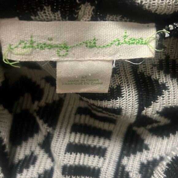 Staring At Stars Women Black White Southwest Draped Open Cardigan Sweater Medium - Picture 5 of 8